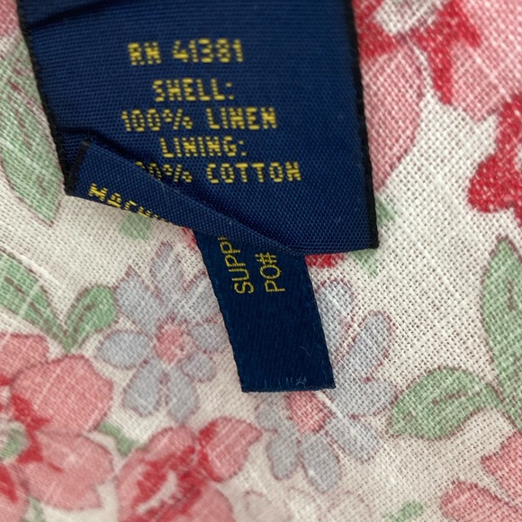 Vintage Polo Ralph Lauren Floral Linen Sundress with Pockets Size 2 - Picture 8 of 9